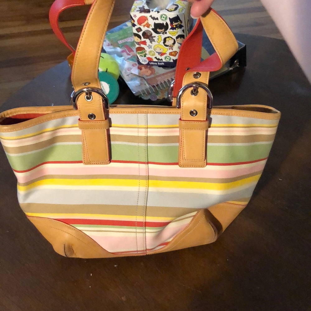 Coach striped purse